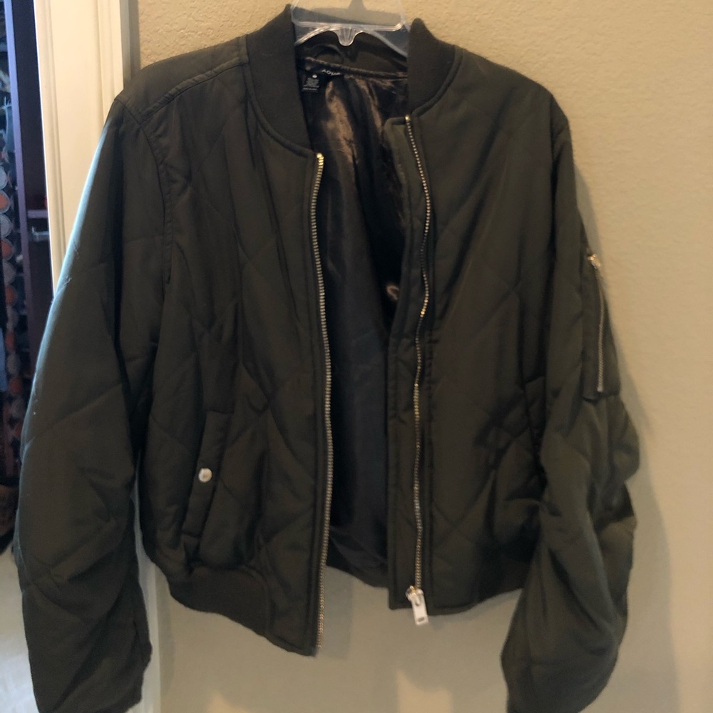 Army green bomber jacket